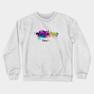 Houston skyline in watercolor Crewneck Sweatshirt